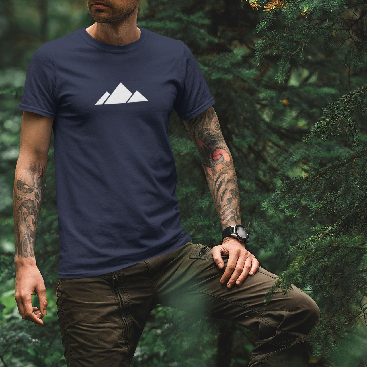 Mountain White Hiking T-Shirt